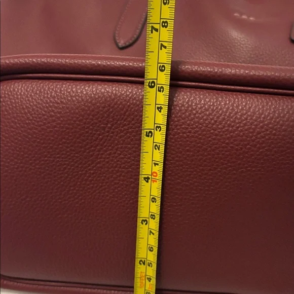Coach CC050 Pebble Leather Cameron Large shopper Tote Shoulder Bag Burgandy NWT - Picture 8 of 12